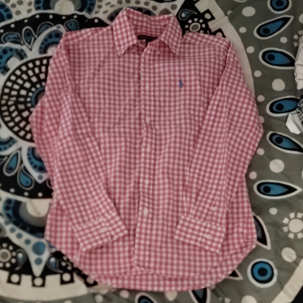 Womens Pink Checkered Shirt